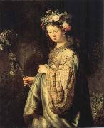 REMBRANDT Harmenszoon van Rijn Saskia sa Flora oil painting picture wholesale